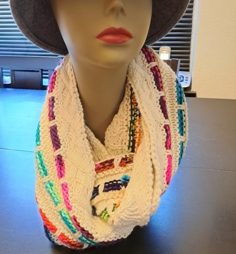 Steve Madden Rainbow Knit Infinity Scarf